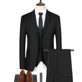 Men Suits Blazers 3 Pieces Wedding 2 Sets Business Elegant Luxury Vest Pants Full Coats 2023 Formal Jackets Korean Black 3-piece suit